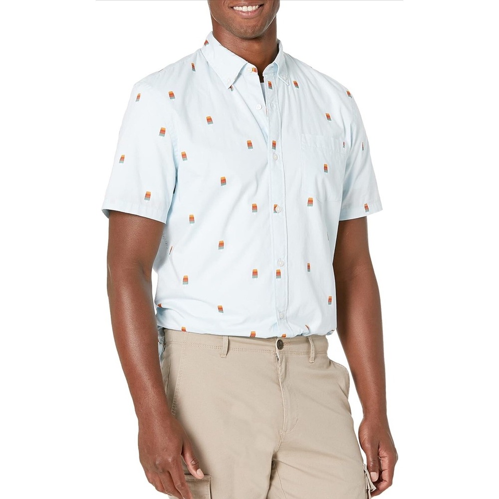 Goodthreads Men's Standard-Fit Short-Sleeve Popsicle Poplin Shirt! Sz‎ XXXL